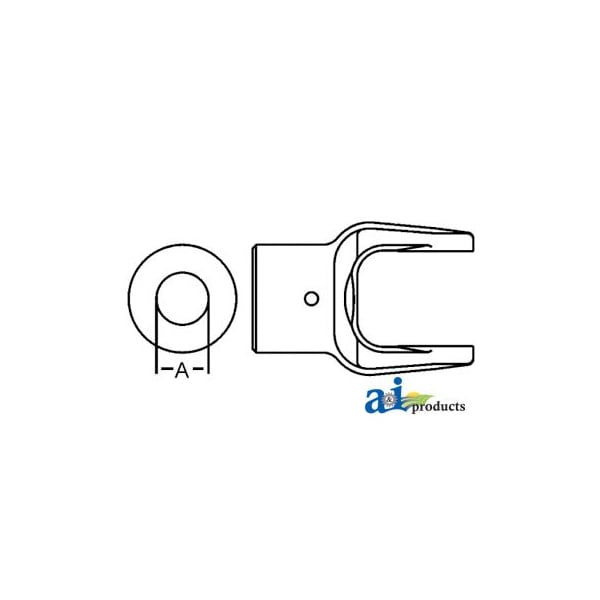 Implement Yoke, Round Bore 1 3/8" w/ 1/2" Pin Hole & Counter Bore 6" x3" x3"